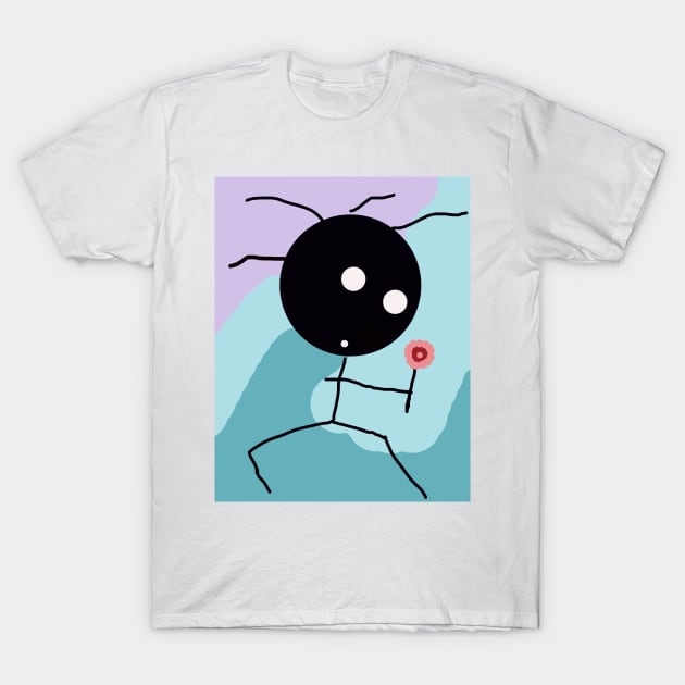 Baby Holds Flower Stick Figure T-Shirt by Eigo Wild